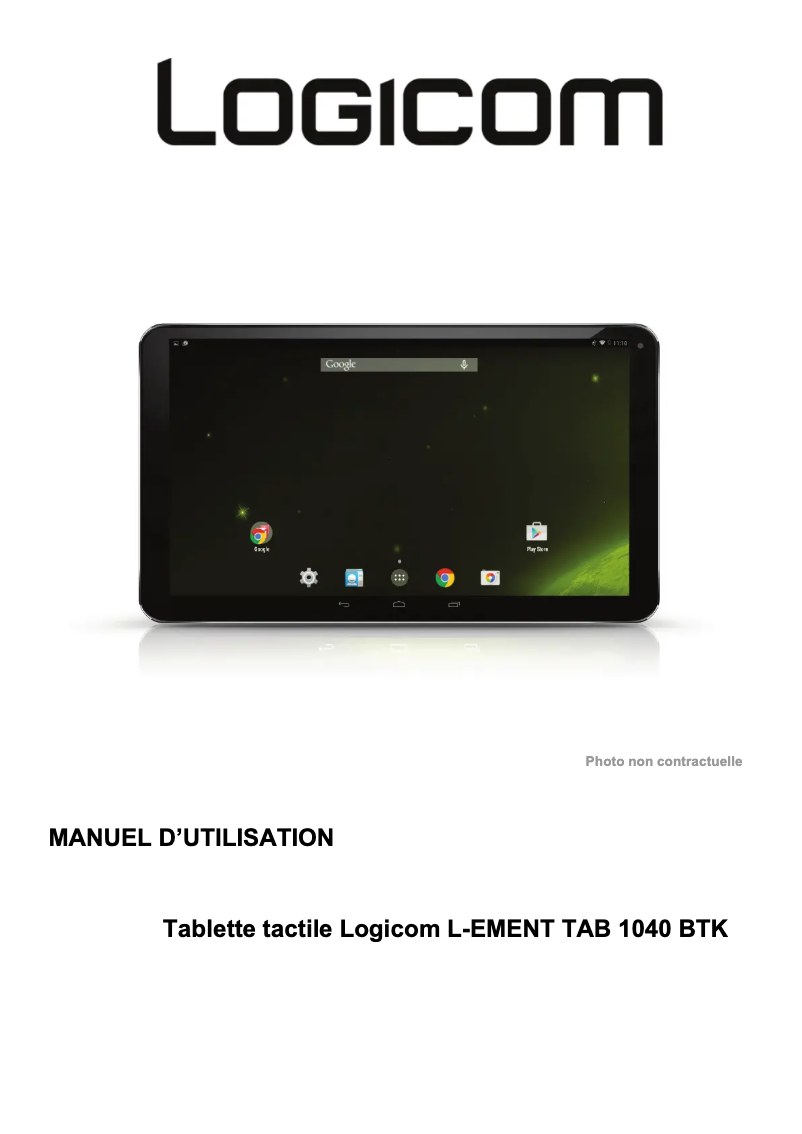 Page n°1 - Manuel utilisateur Logicom L-Ement Tab 1040 BTK