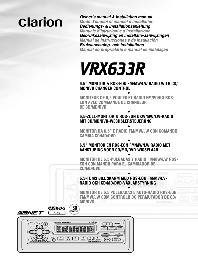 Página 1 del manual Manual de usuario Clarion VRX633R