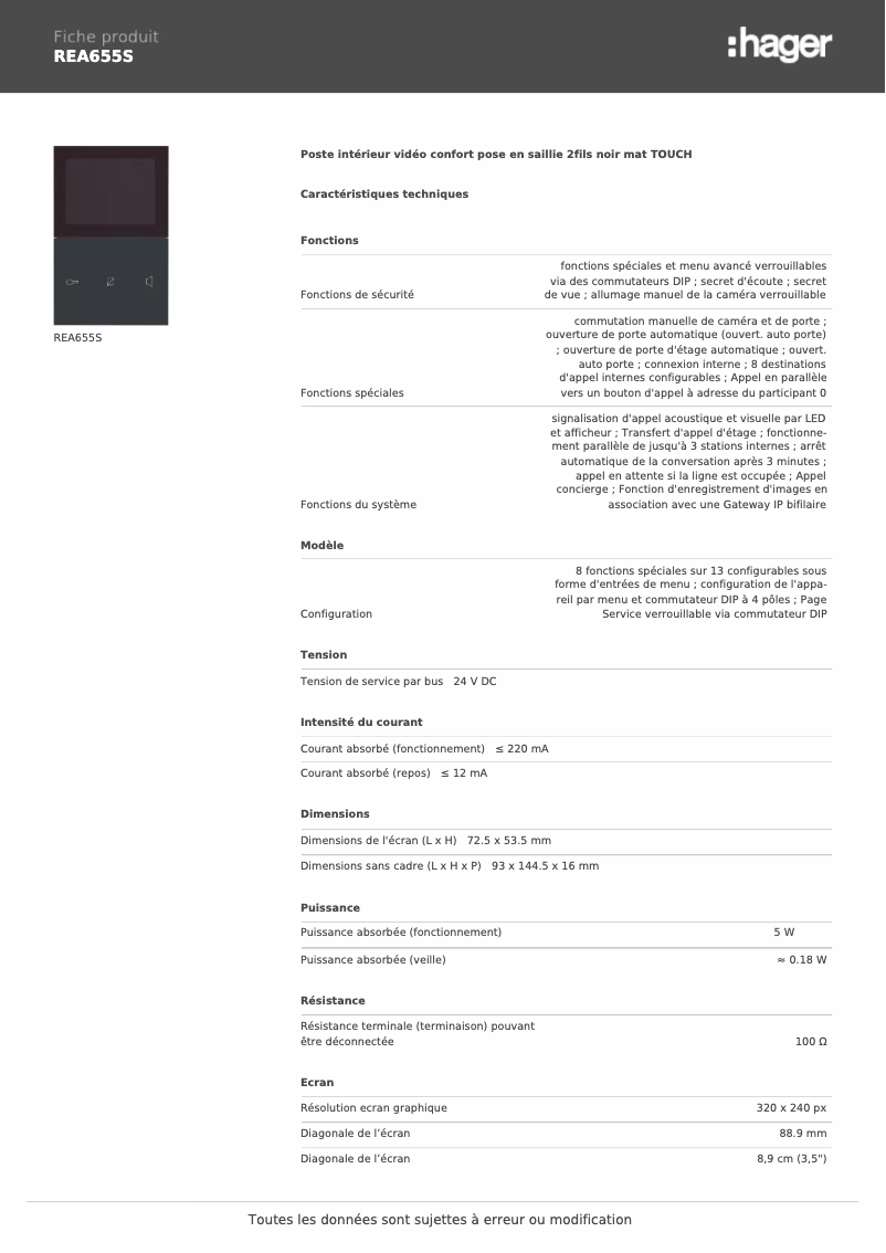 Image de la première page du manuel de l'appareil REA655S