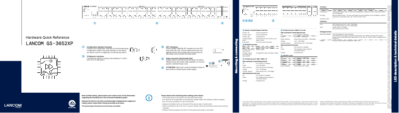 Image de la première page du manuel de l'appareil GS-3652XP