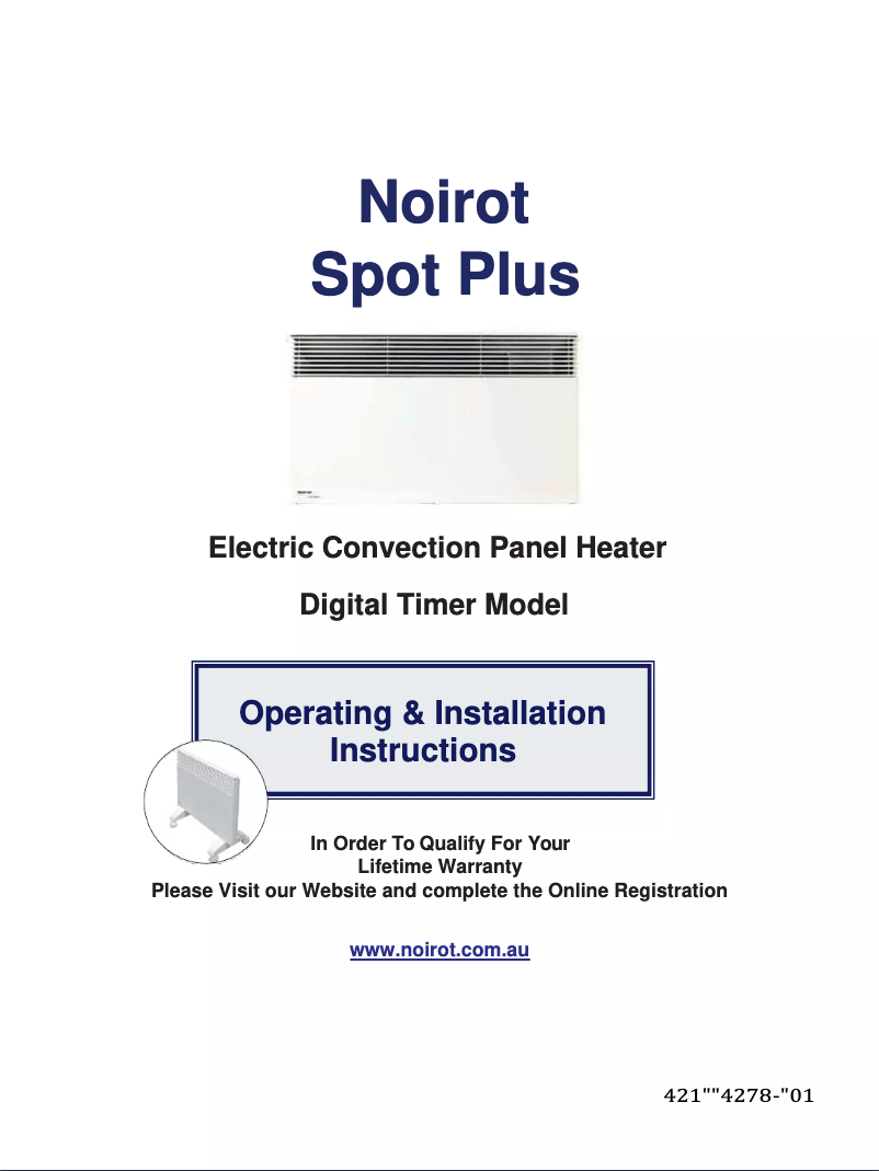 Page 1 de la notice Manuel utilisateur Noirot Spot Plus 7358-5T PRO