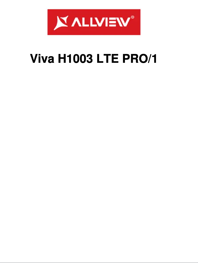 Image de la première page du manuel de l'appareil Viva H1003 LTE PRO
