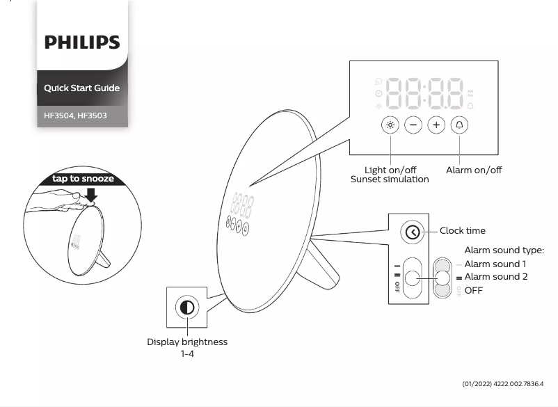 Page 1 de la notice Manuel utilisateur Philips Wake-up Light HF3504