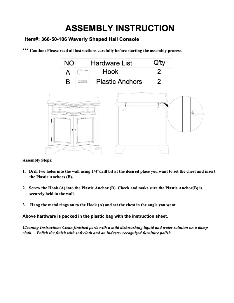 Page 1 de la notice Manuel utilisateur Hooker 366-50-106