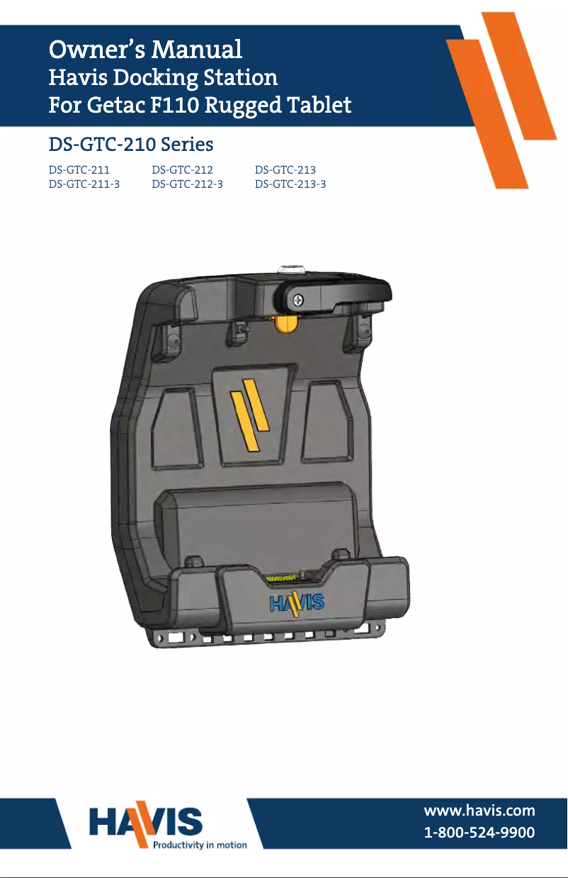 Page 1 de la notice Manuel utilisateur Havis DS-GTC-211-3