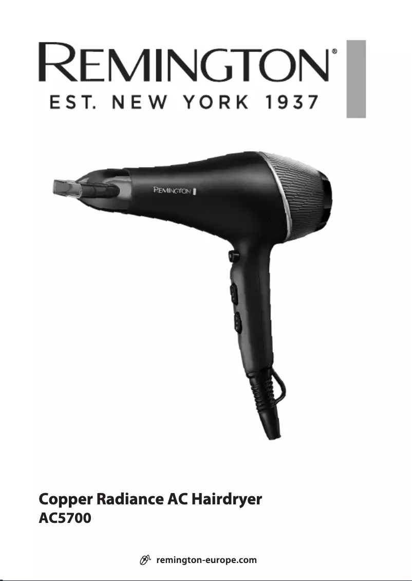 Page n°1 - Manuel utilisateur Remington Copper Radiance AC5700