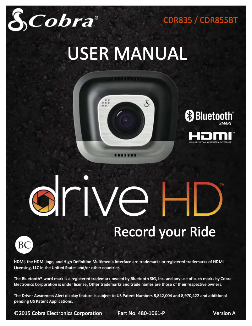 Página 1 del manual Manual de usuario Cobra CDR855BT