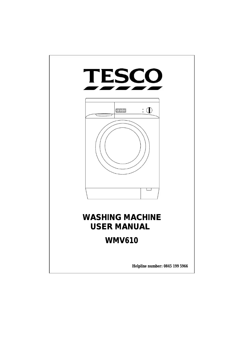 Page 1 de la notice Manuel utilisateur Tesco WMV610