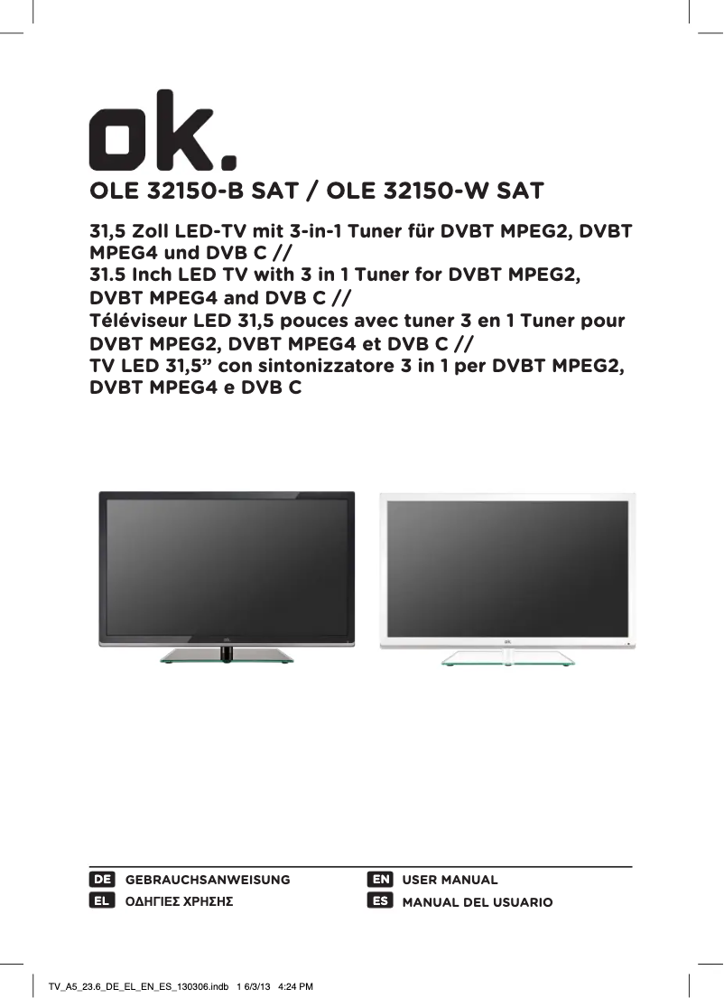 Image de la première page du manuel de l'appareil OLE 32150-W SAT