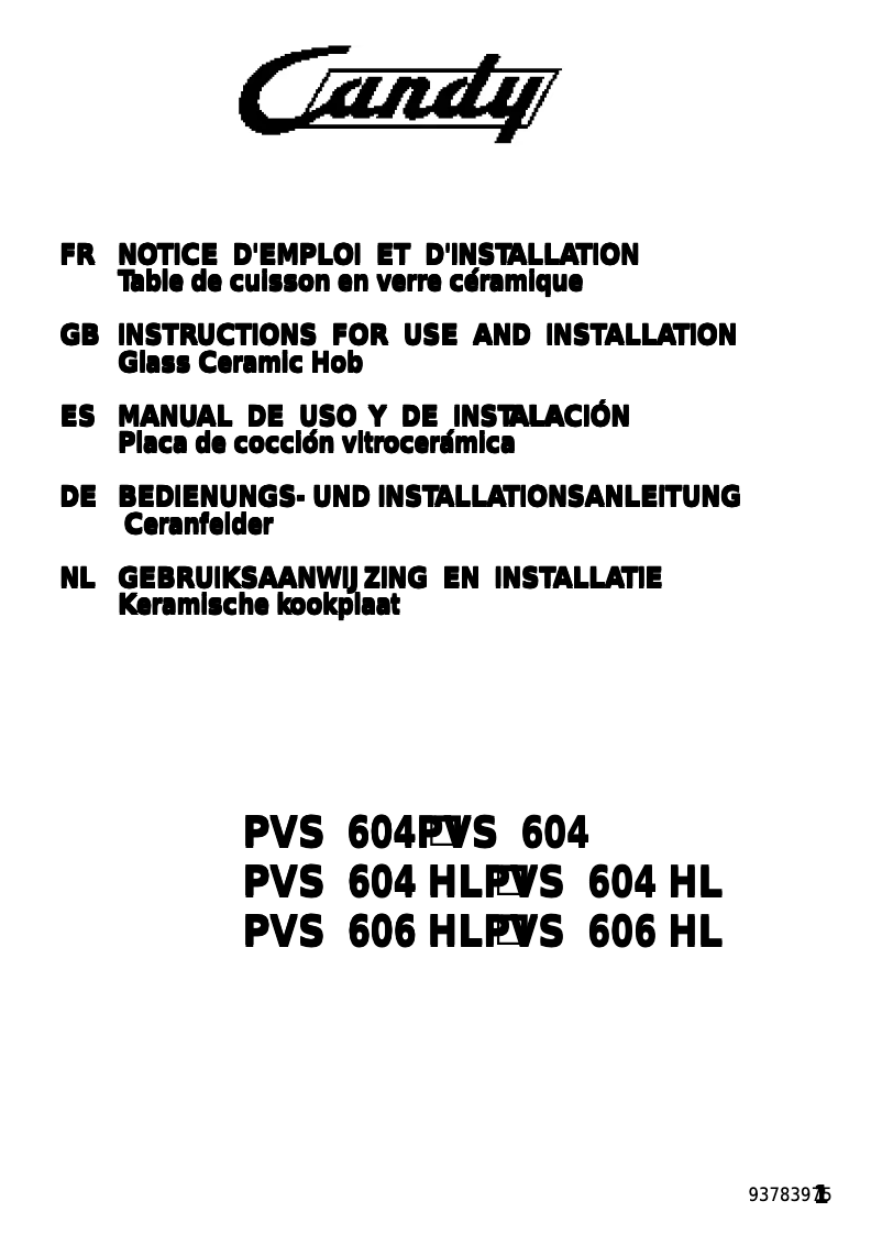 Image de la première page du manuel de l'appareil PC PVS606HLX