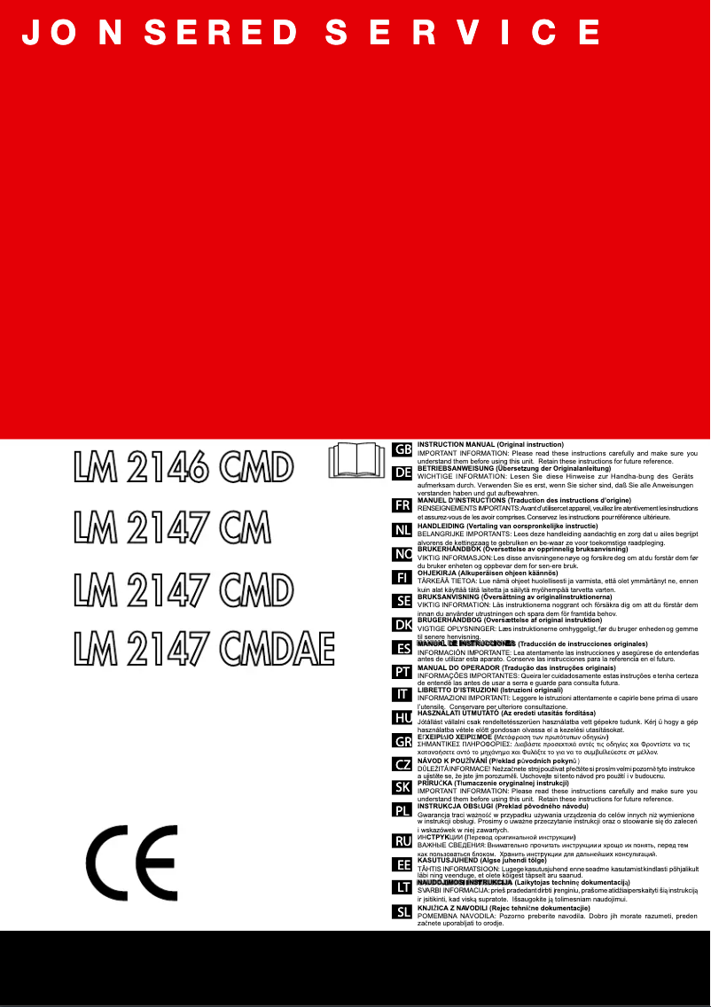 Page n°1 - Manuel utilisateur Jonsered LM 2147 CMDAE
