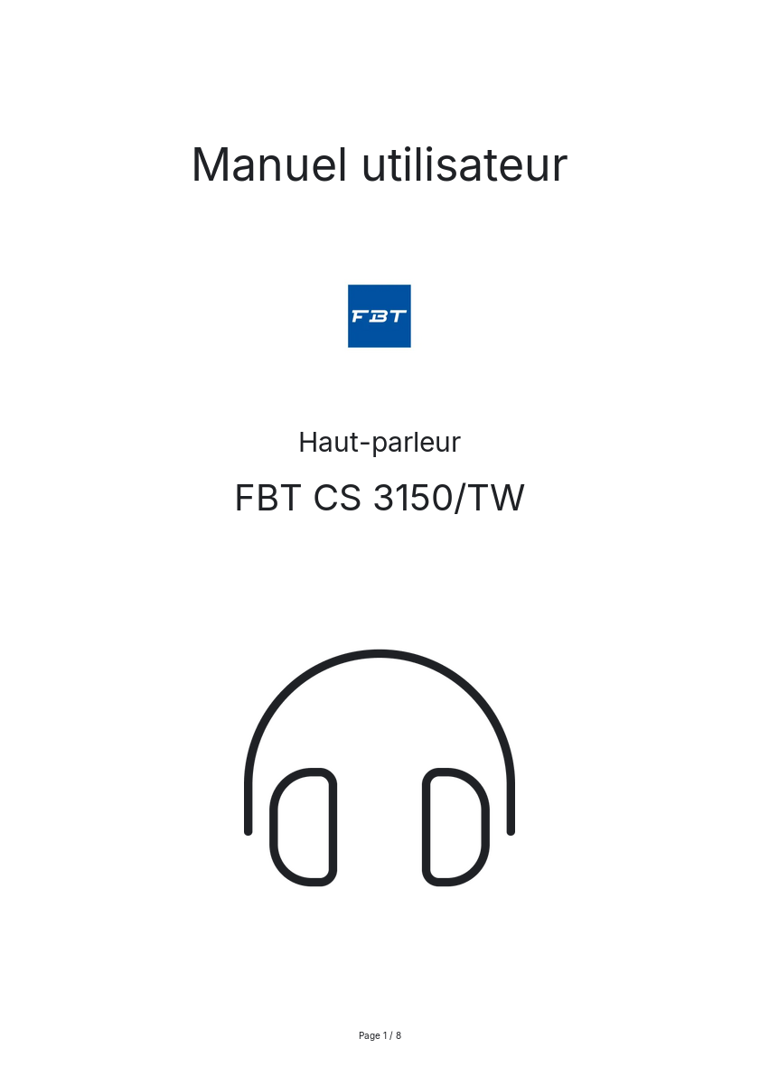 Image de la première page du manuel de l'appareil CS 3150/TW