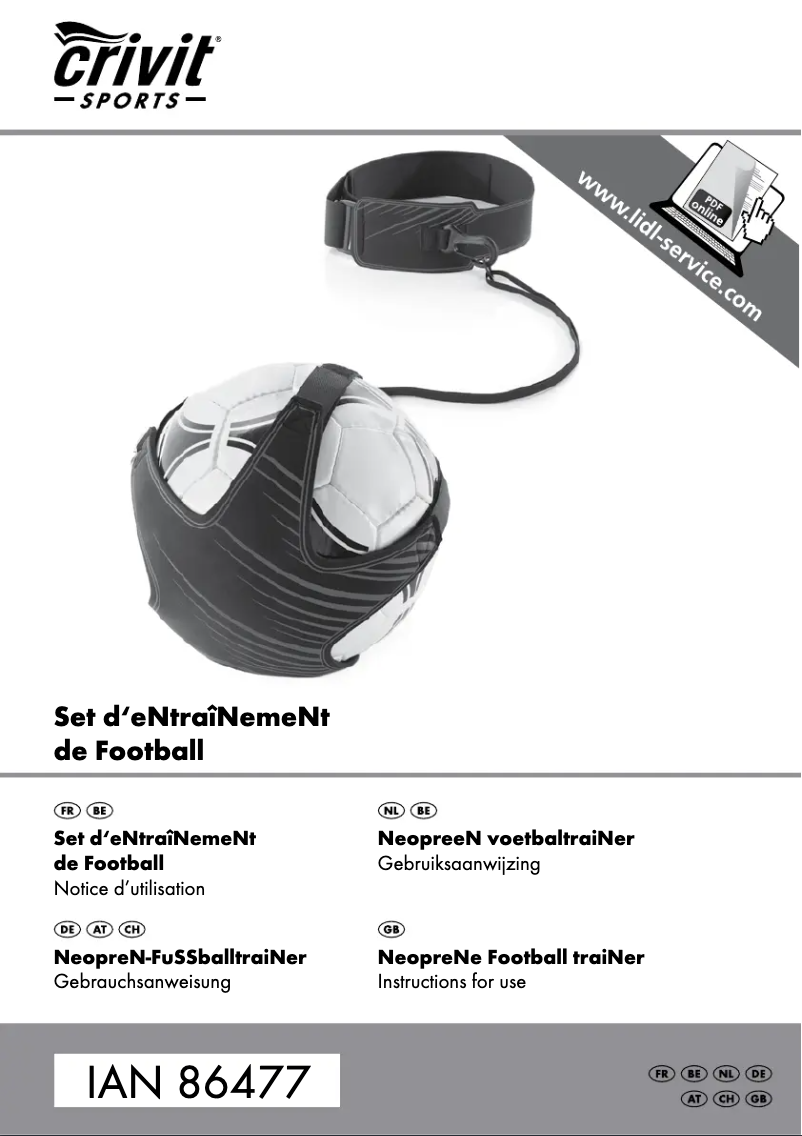 Page 1 de la notice Manuel utilisateur Crivit IAN 86477