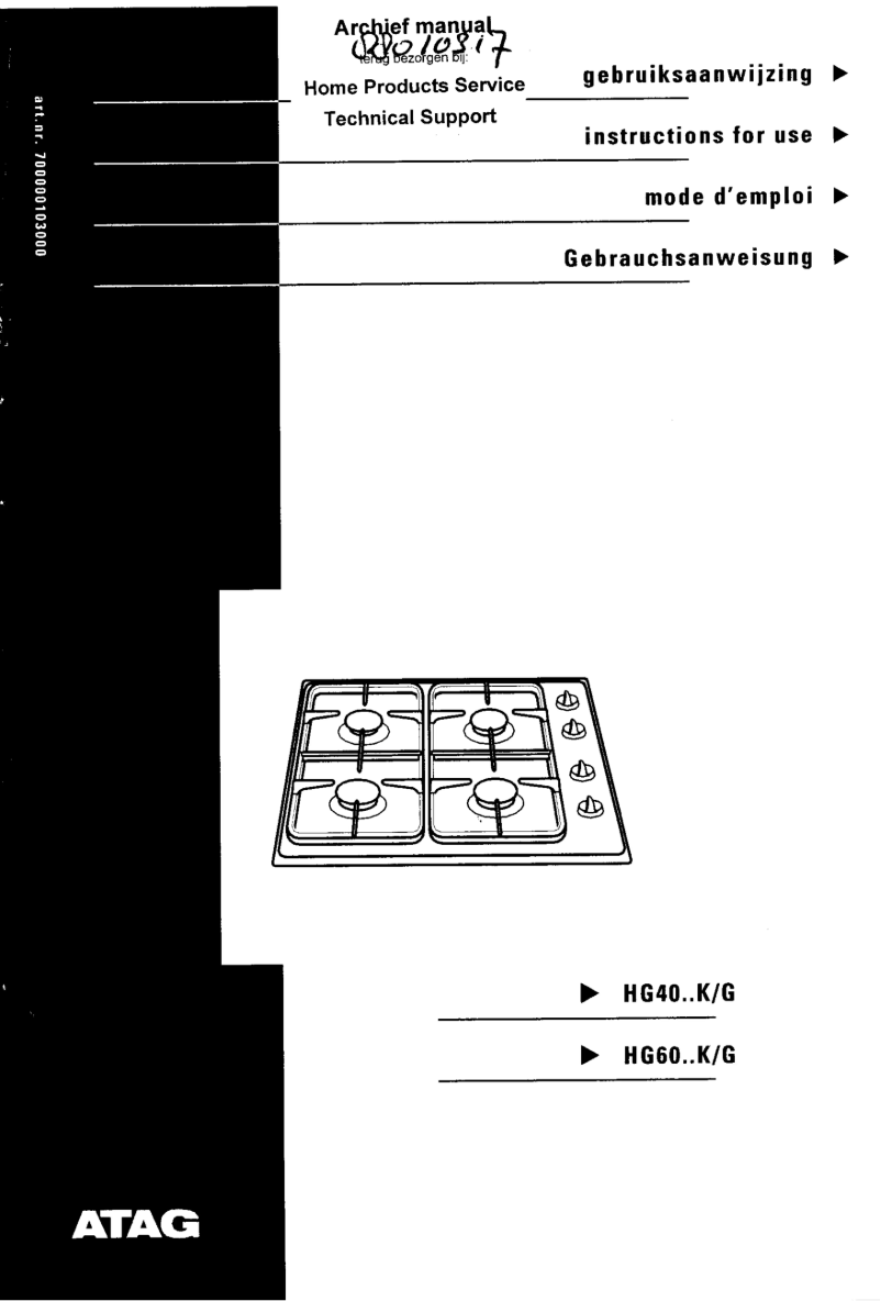 Page n°1 - Manuel utilisateur Atag HG60536093K