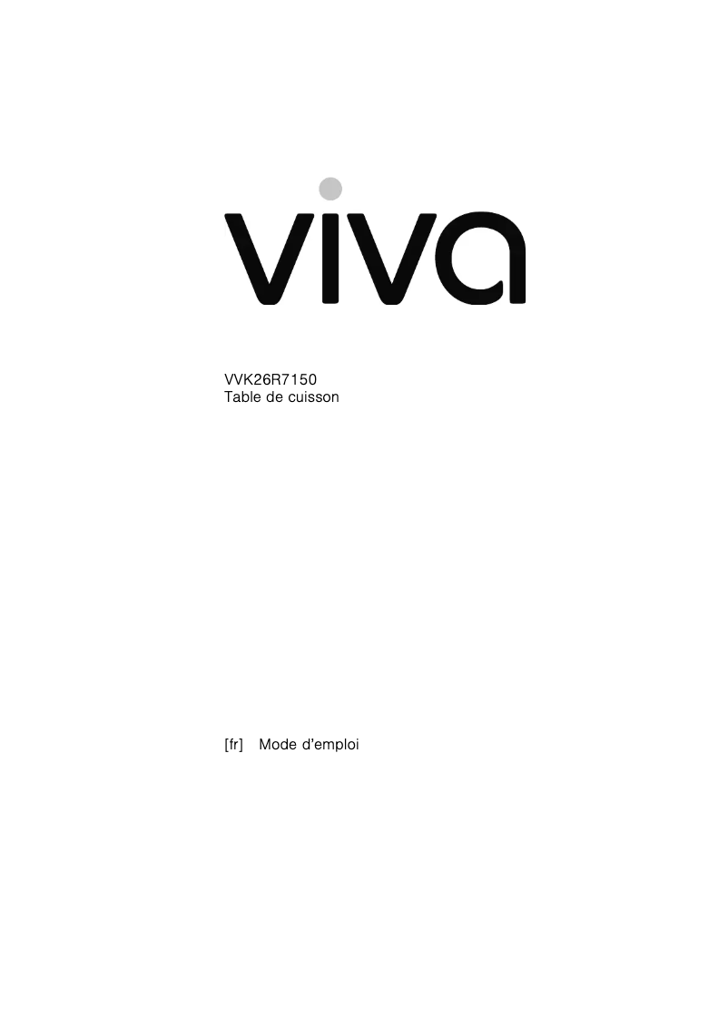 Image de la première page du manuel de l'appareil VVK26R7150