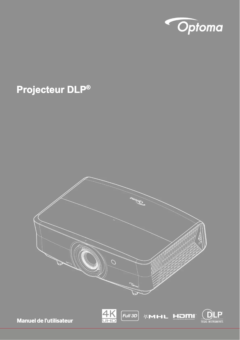 Page 1 de la notice Manuel utilisateur Optoma ZK507-W