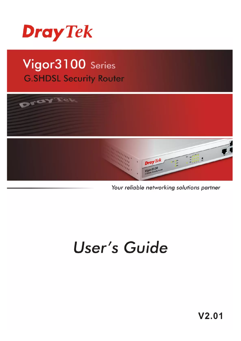 Page n°1 - Manuel utilisateur Draytek Vigor3100
