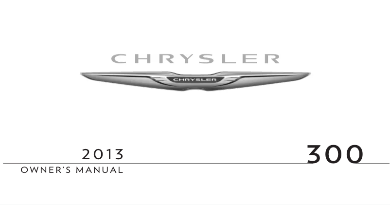 Page n°1 - Manuel utilisateur Chrysler 300C (2013)