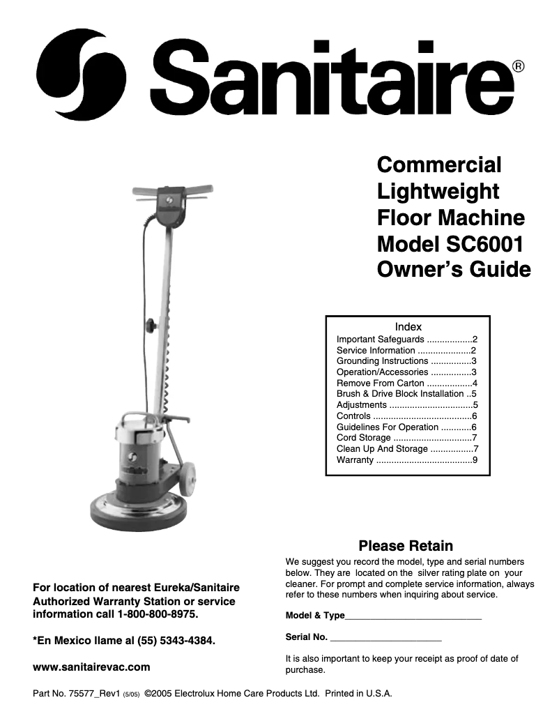 Page 1 de la notice Manuel utilisateur Sanitaire SC6001