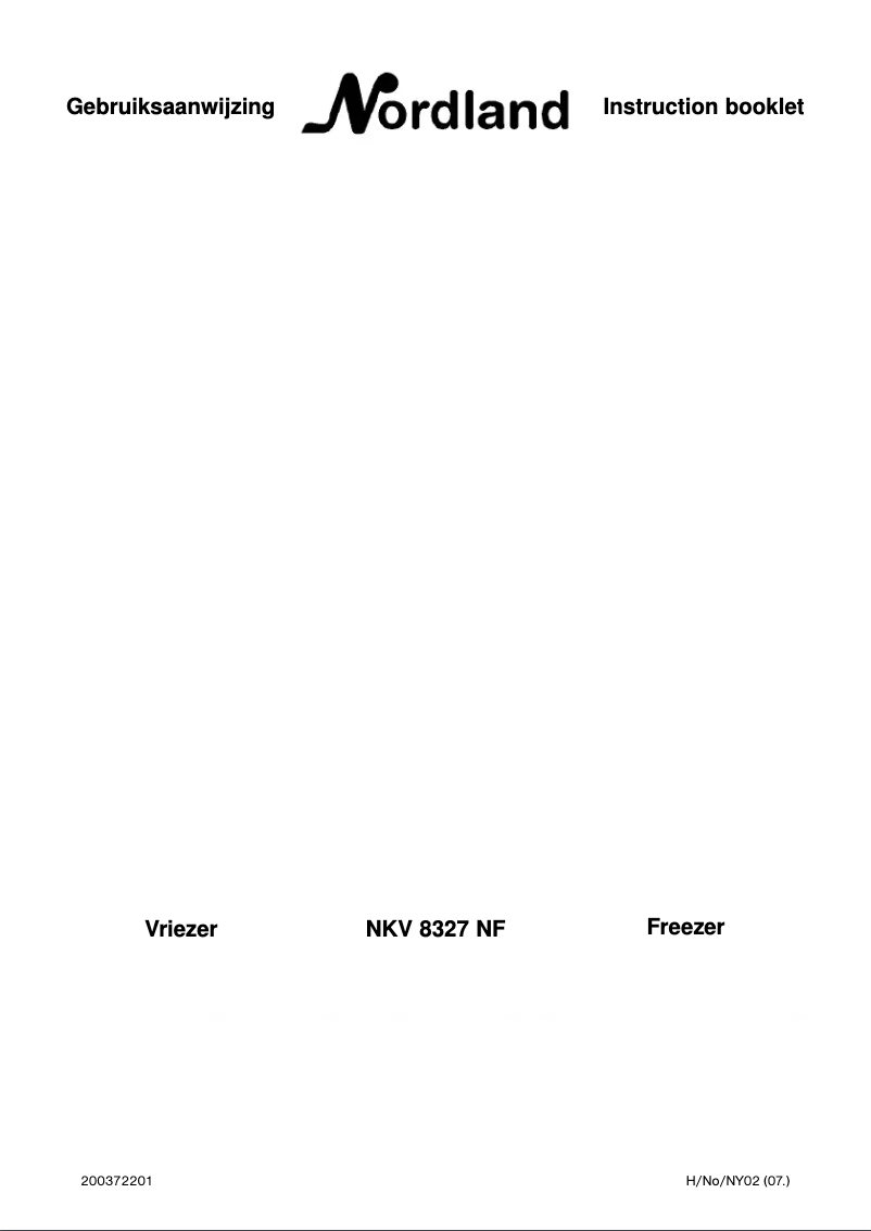 Page 1 de la notice Manuel utilisateur Nordland NKV 8327 NF