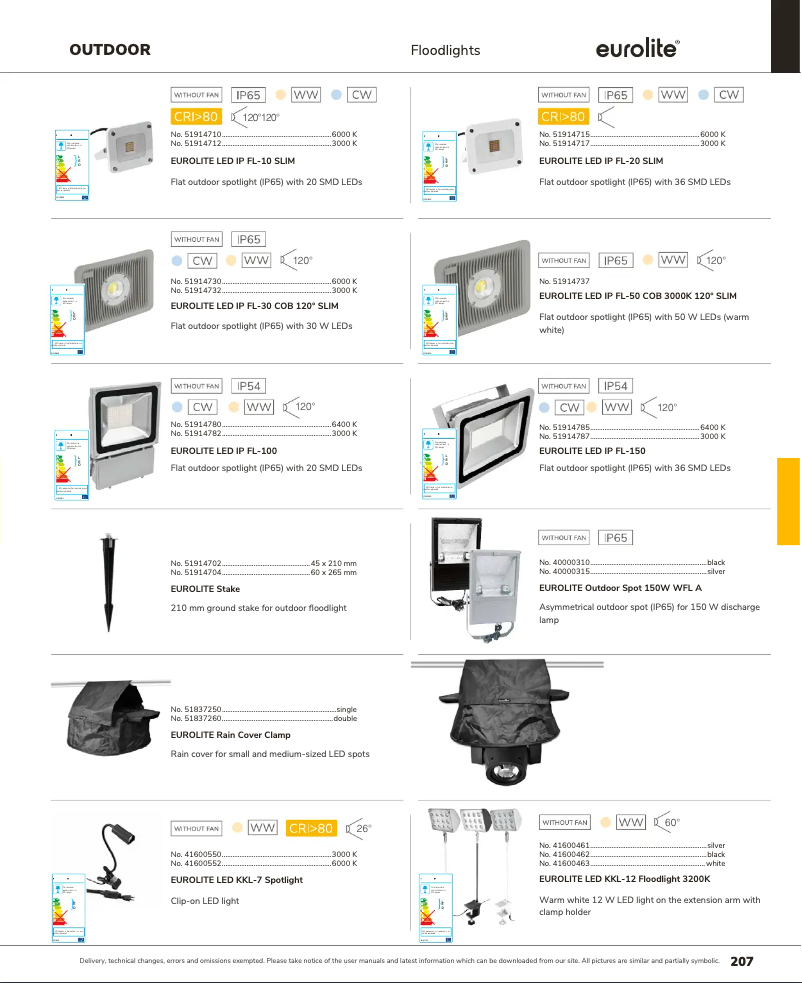 Page 1 de la notice Catalogue Eurolite LED IP FL-150
