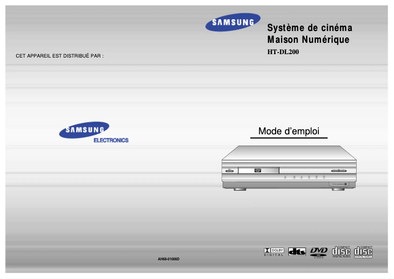 Page 1 de la notice Manuel utilisateur Samsung HT-DL200