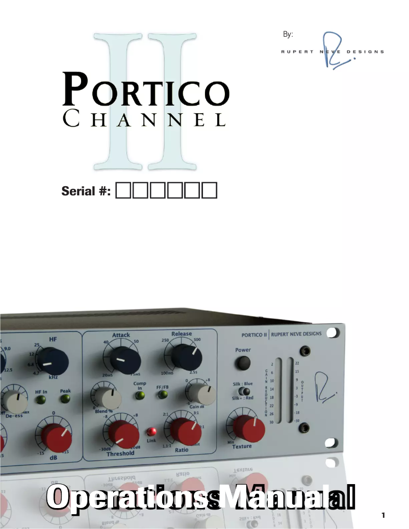 Page n°1 - Manuel utilisateur Rupert Neve Designs Portico II