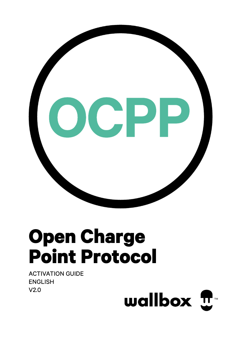 Image de la première page du manuel de l'appareil Open Charge Point Protocol
