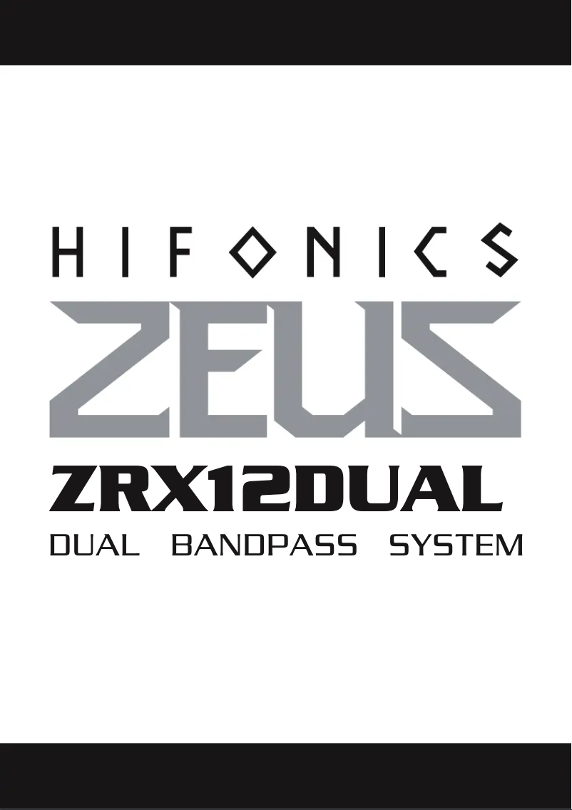 Page 1 de la notice Manuel utilisateur Hifonics Zeus ZRX12DUAL