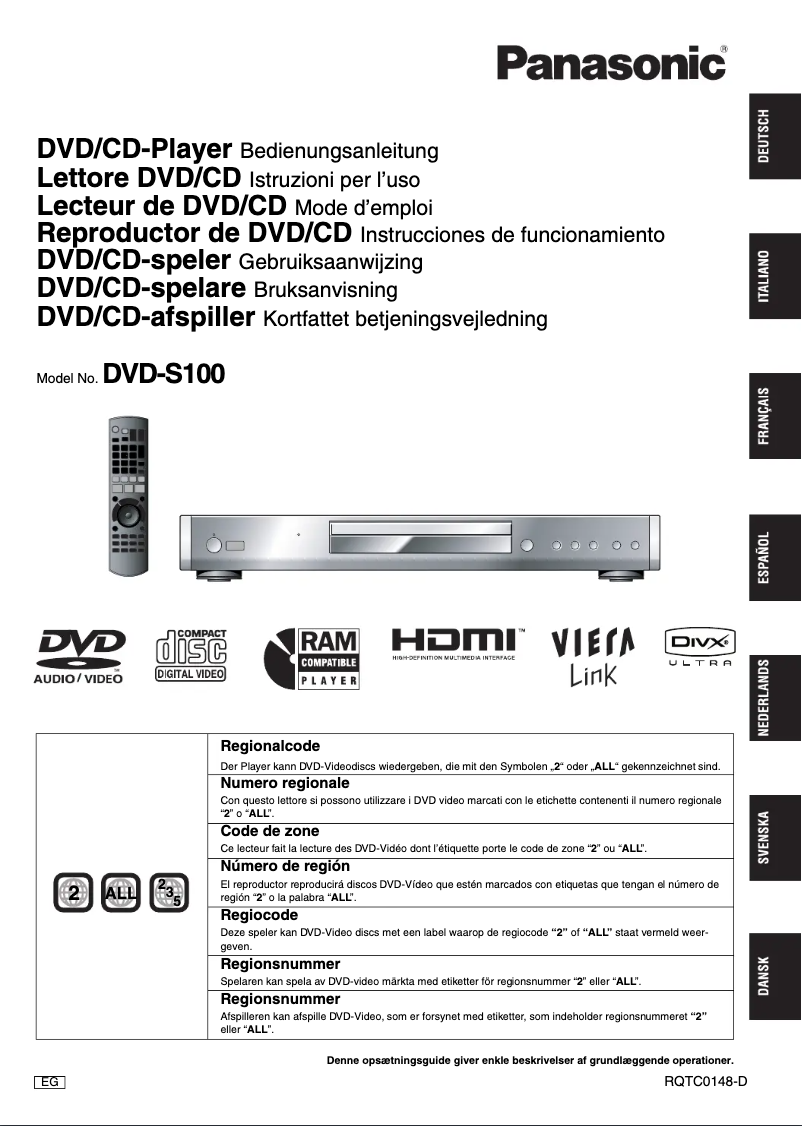 Page 1 de la notice Manuel utilisateur Panasonic DVD-S100