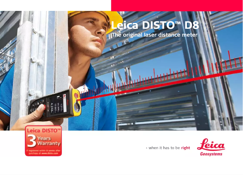 Page 1 de la notice Manuel utilisateur Leica DISTO D8