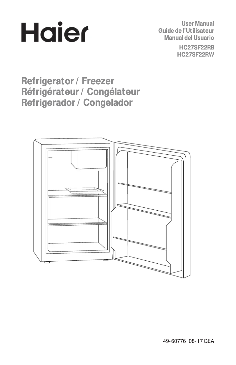 Image de la première page du manuel de l'appareil HC27SF22RW