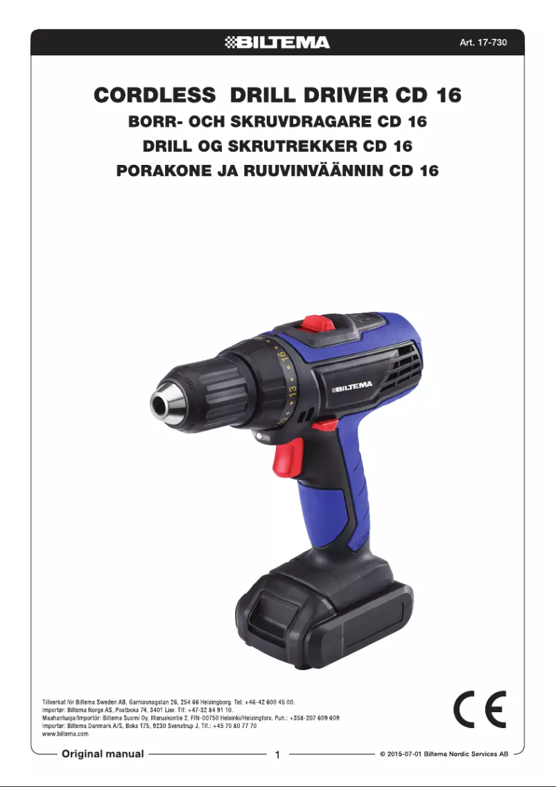 Image de la première page du manuel de l'appareil CD 16