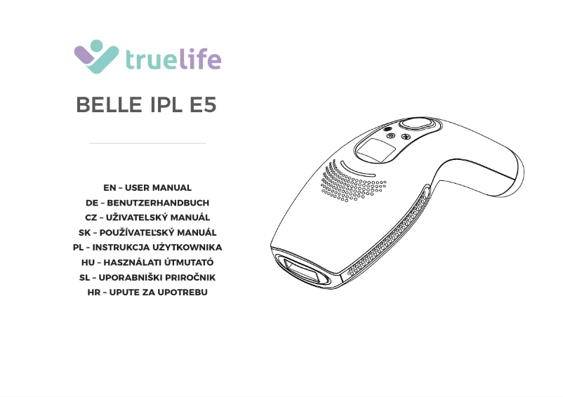 Page 1 de la notice Manuel utilisateur TrueLife Belle IPL E5