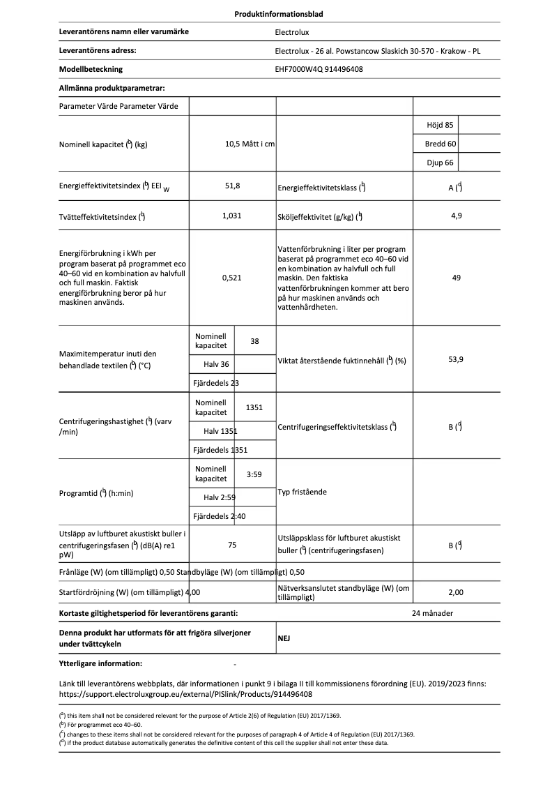 Image de la première page du manuel de l'appareil EHF7000W4Q