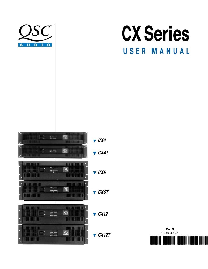 Page n°1 - Manuel utilisateur QSC CX6T
