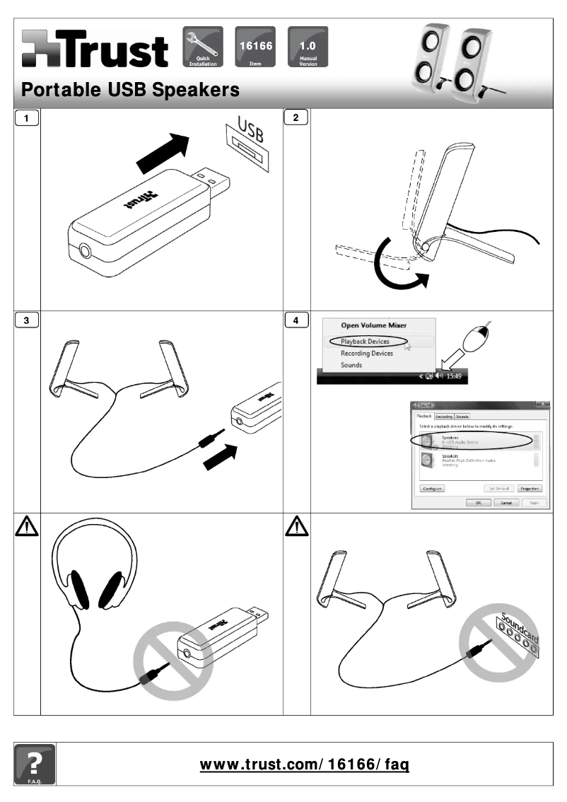 Page n°1 - Manuel utilisateur Trust Portable Notebook Speakers