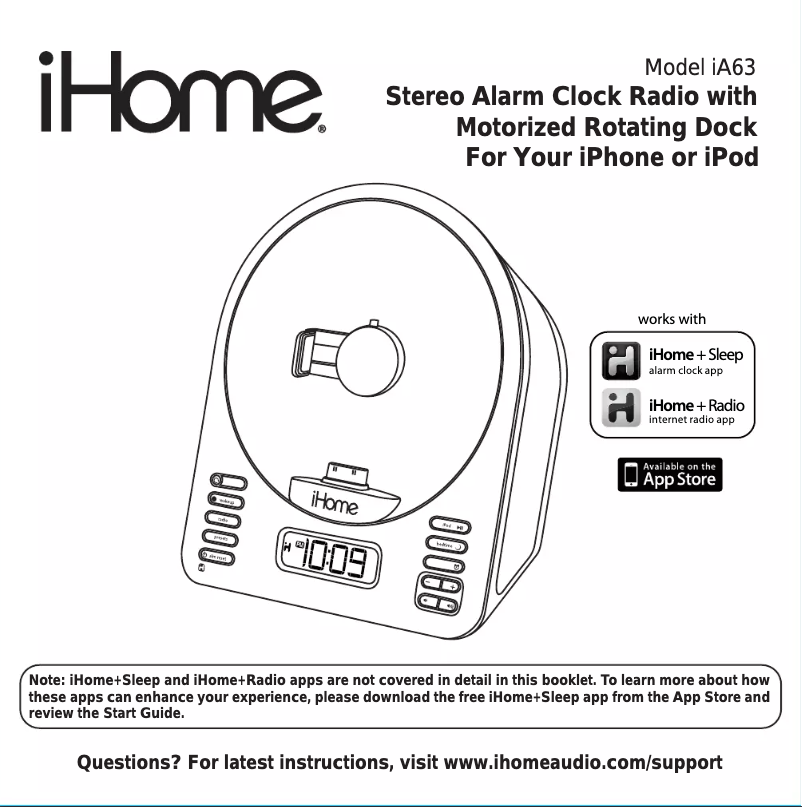 Página 1 del manual Manual de usuario iHome iA63