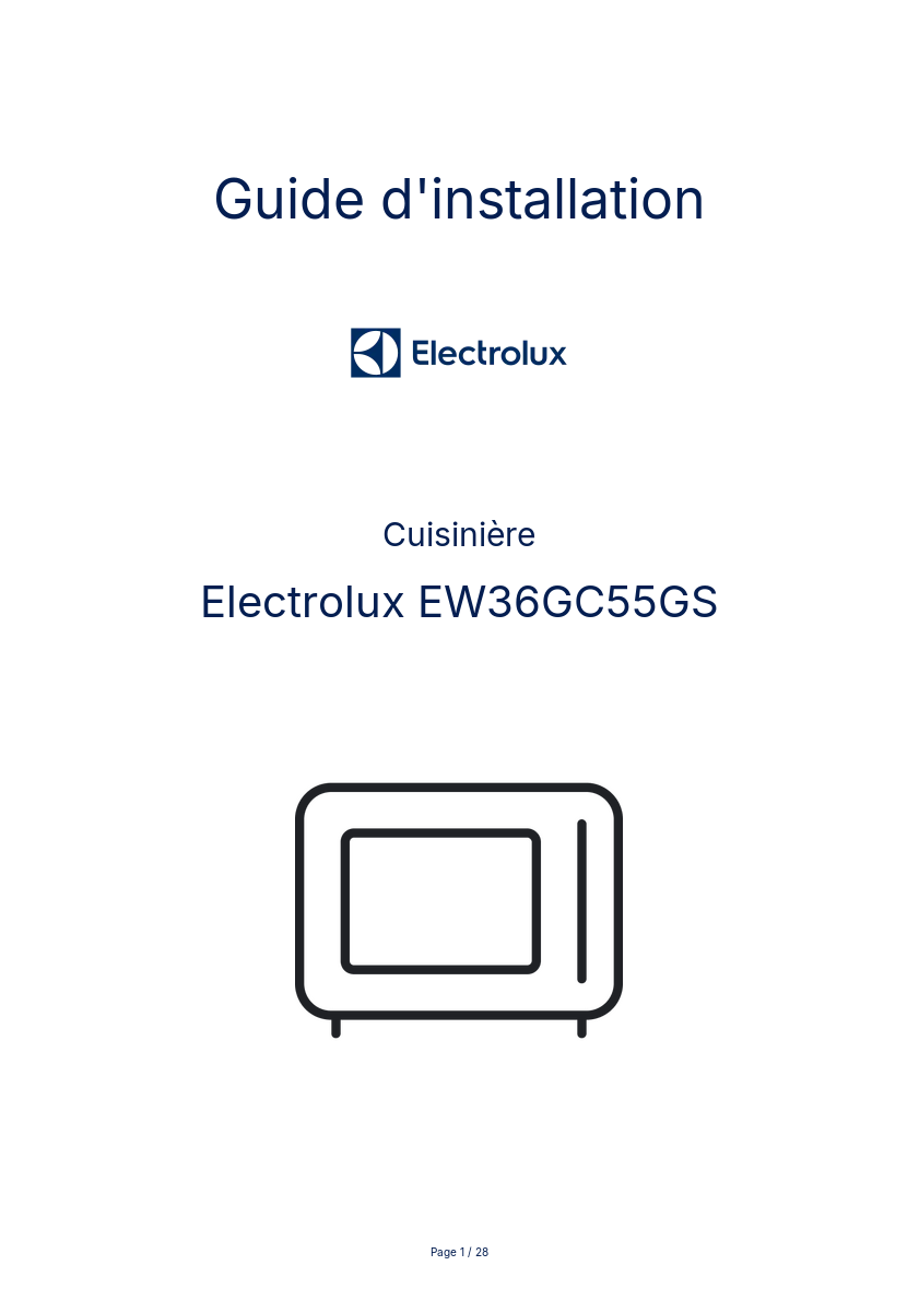 Image de la première page du manuel de l'appareil EW36GC55GS