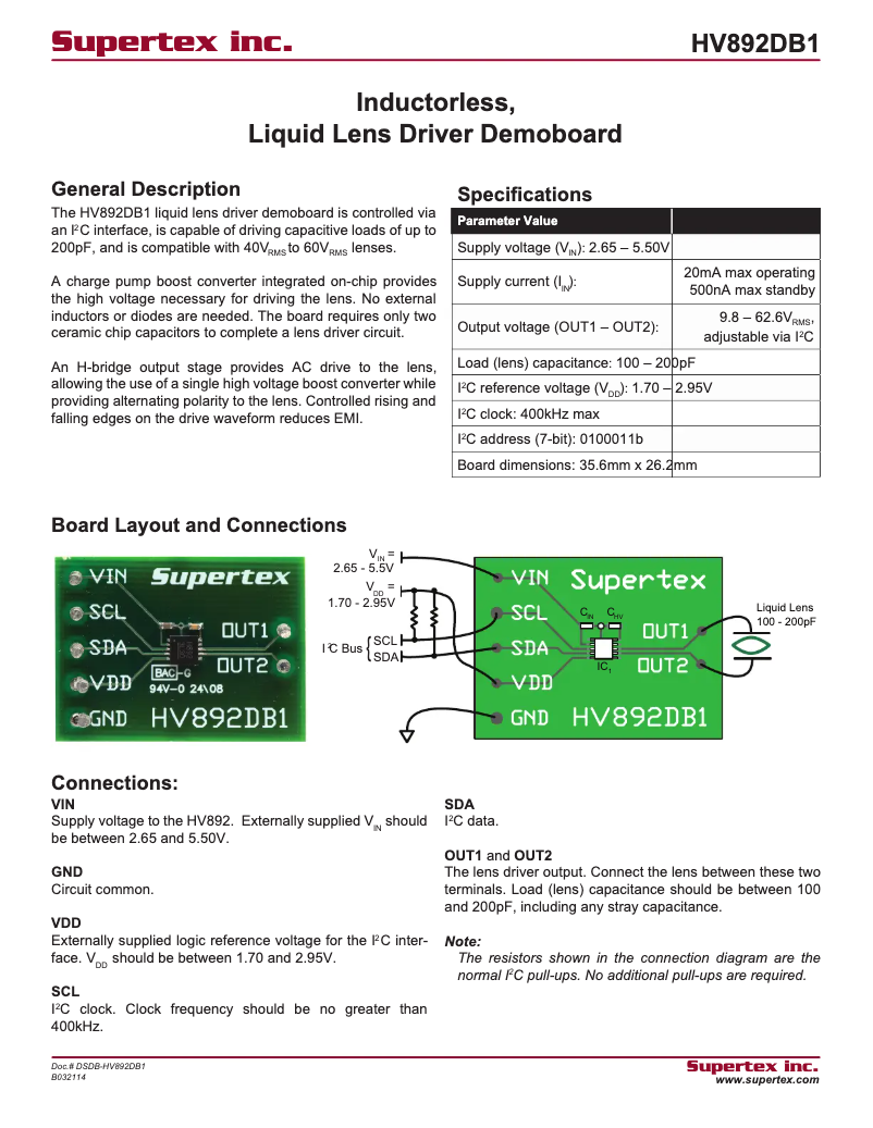 Página 1 del manual Manual de usuario Microchip HV892DB1