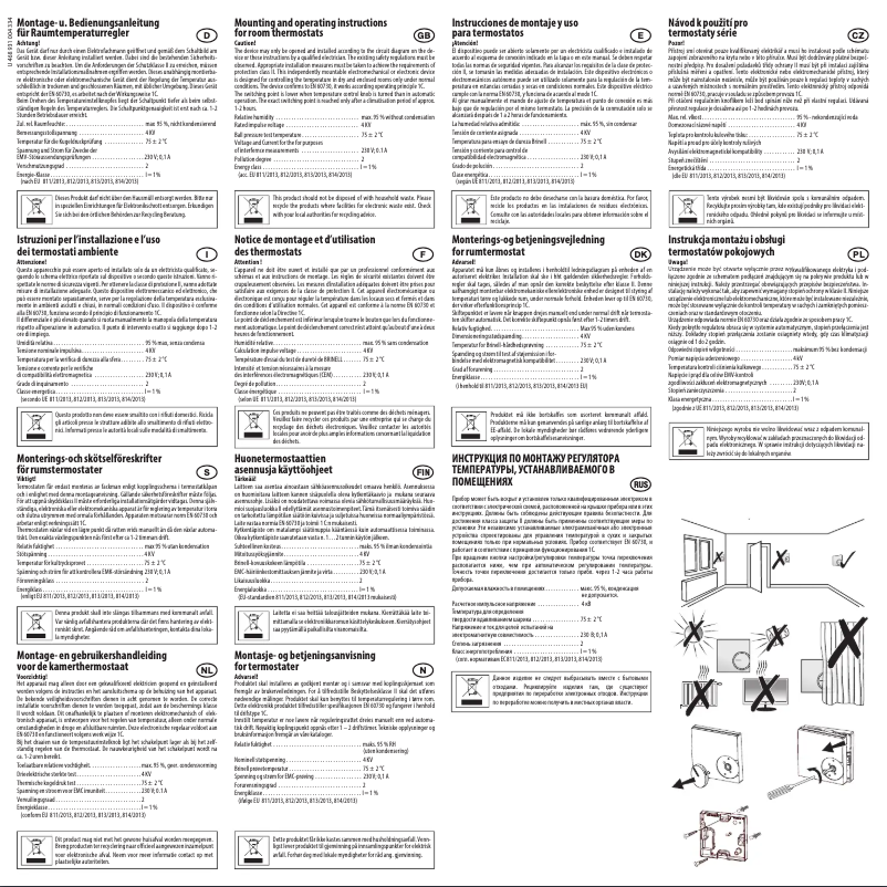 Page n°1 - Manuel utilisateur Eberle RTR-S 6202-6