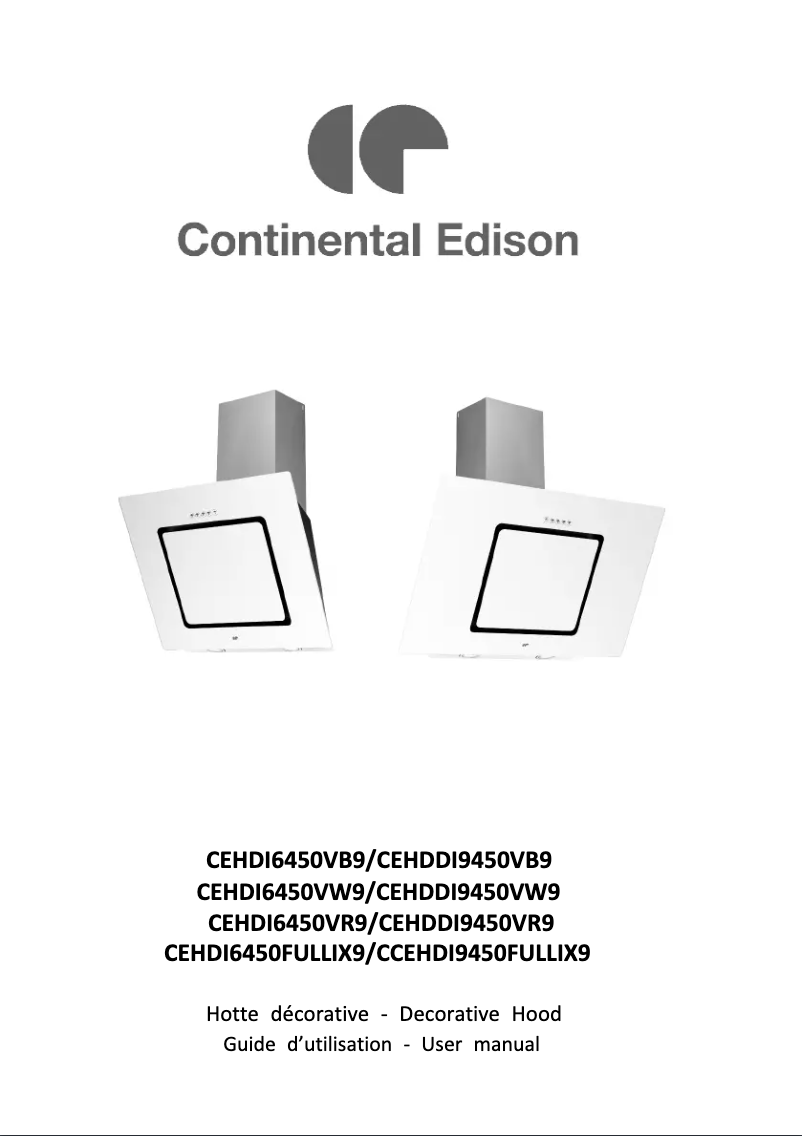 Page n°1 - Manuel utilisateur Continental Edison CEHDI9450VB9
