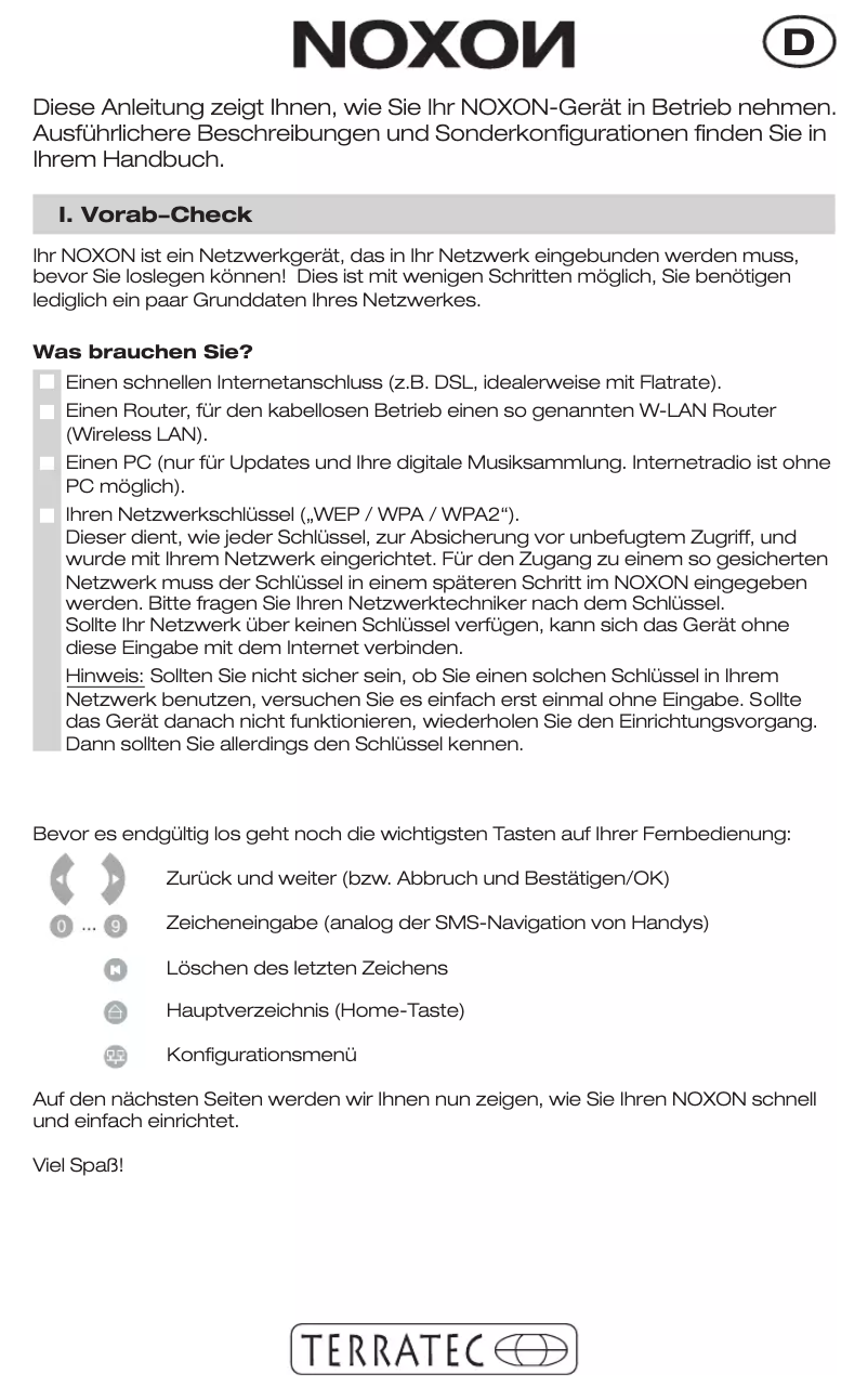 Page 1 de la notice Manuel utilisateur Terratec Noxon 2 audio for ipod
