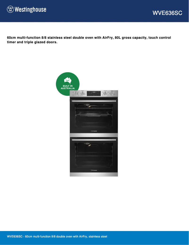 Image de la première page du manuel de l'appareil WVE636SC