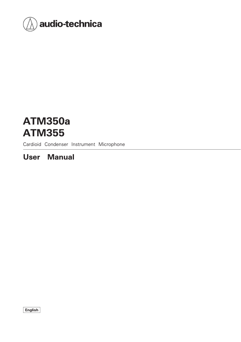 Page n°1 - Manuel utilisateur Audio-Technica ATM350a