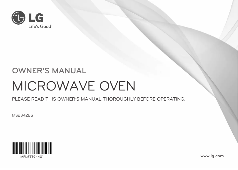 Page n°1 - Manuel utilisateur LG MS-2342BS