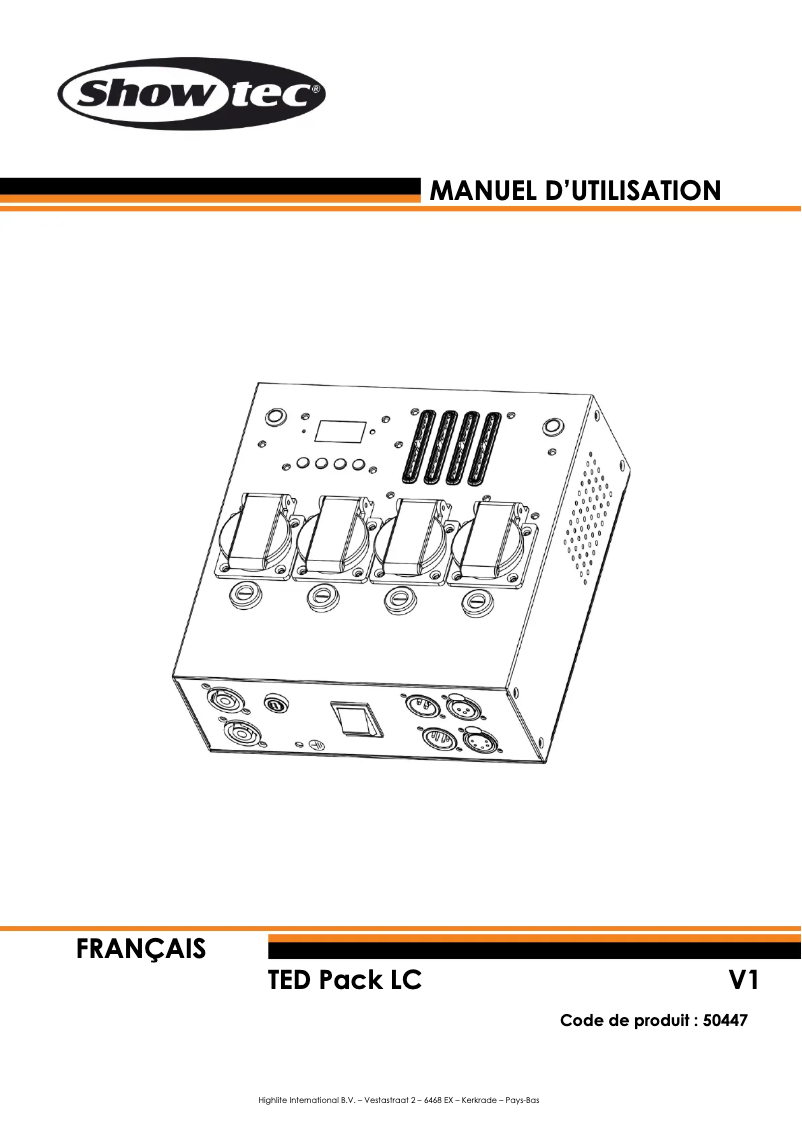 Page 1 de la notice Manuel utilisateur Showtec TED Pack LC