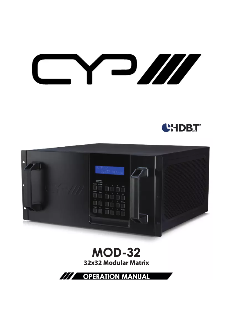 Page n°1 - Manuel utilisateur CYP MOD-32