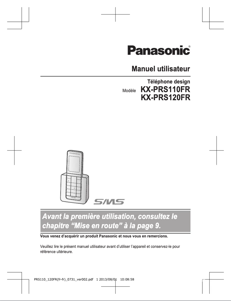 Image de la première page du manuel de l'appareil KX-PRS110FR