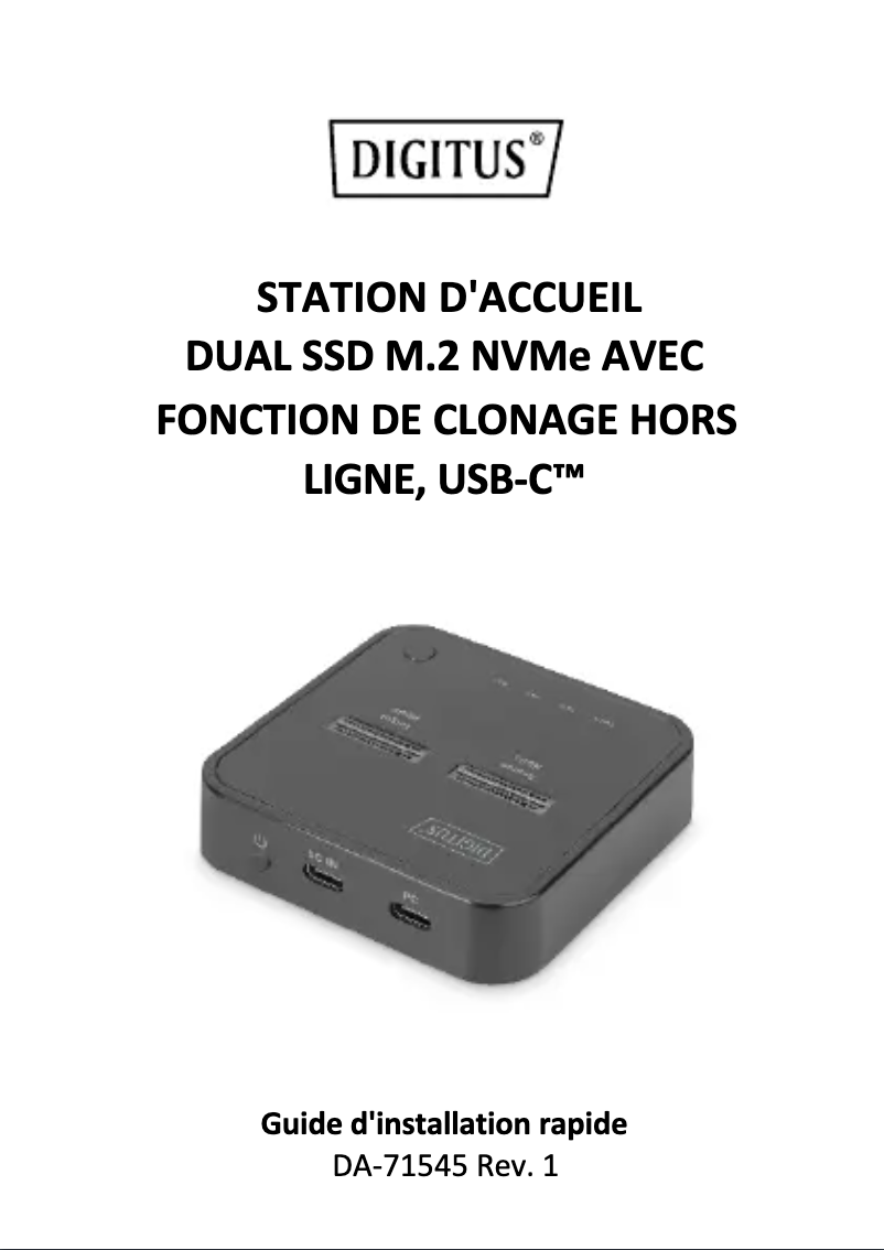 Image de la première page du manuel de l'appareil DA-71545